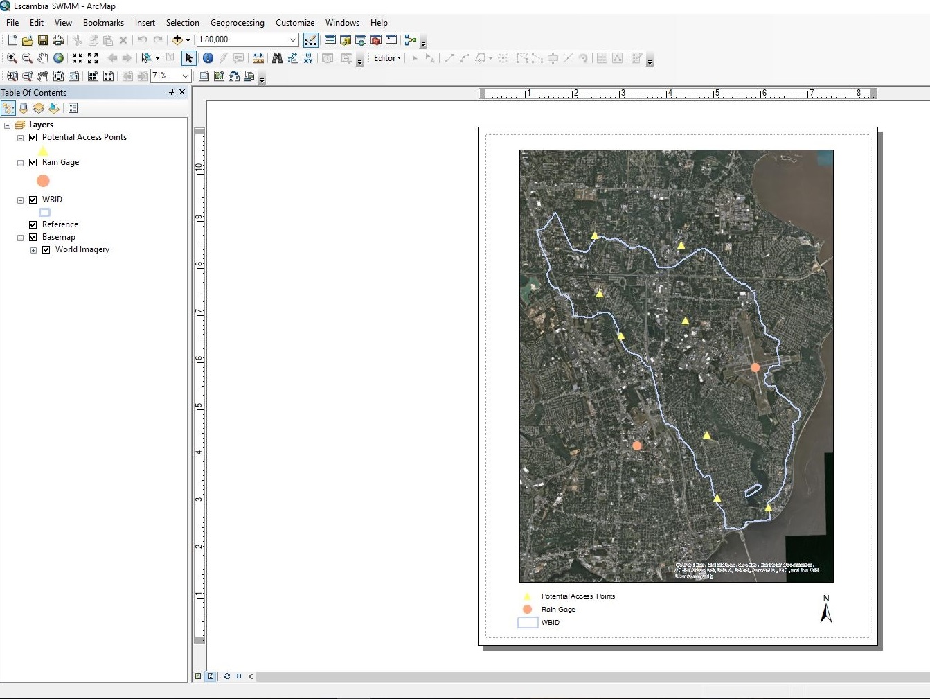 image of desktop using arcmap GIS software