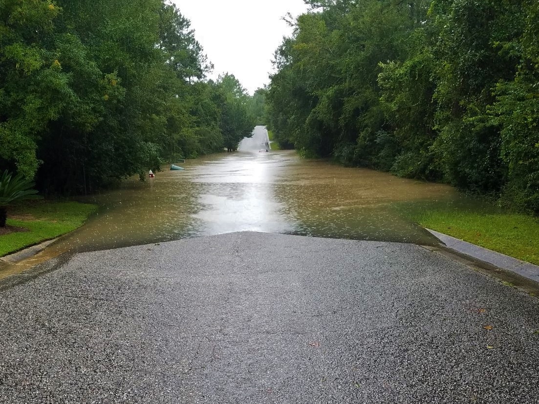 a street that is flooded